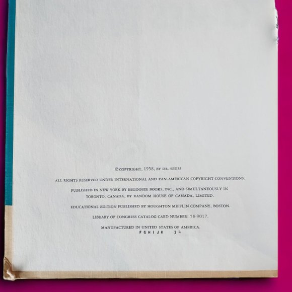 "RARE 1958 1st Print" The Cat in the Hat Comes Back Dr. Seuss Book Club Edition - Picture 4 of 10